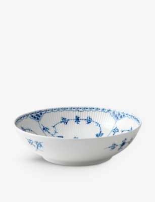 ROYAL COPENHAGEN: Blue Fluted Lace porcelain bowl 21cm