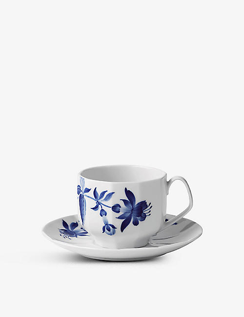 ROYAL COPENHAGEN: blomst Fuchsia porcelain cup and saucer set 6.5cm
