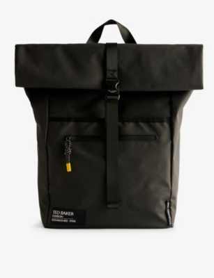 TED BAKER: Rubberised roll-top backpack