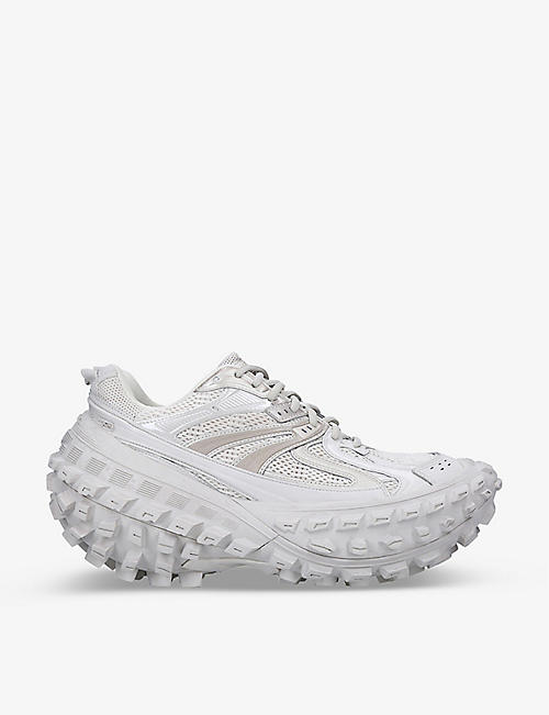 BALENCIAGA: Men's Bouncer tire-sole mesh and shell low-top leather trainers