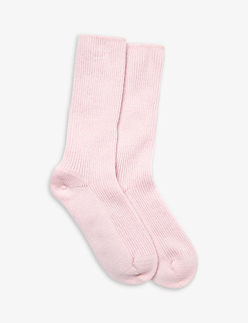 THE WHITE COMPANY: Ribbed cashmere bed socks sizes 4-7