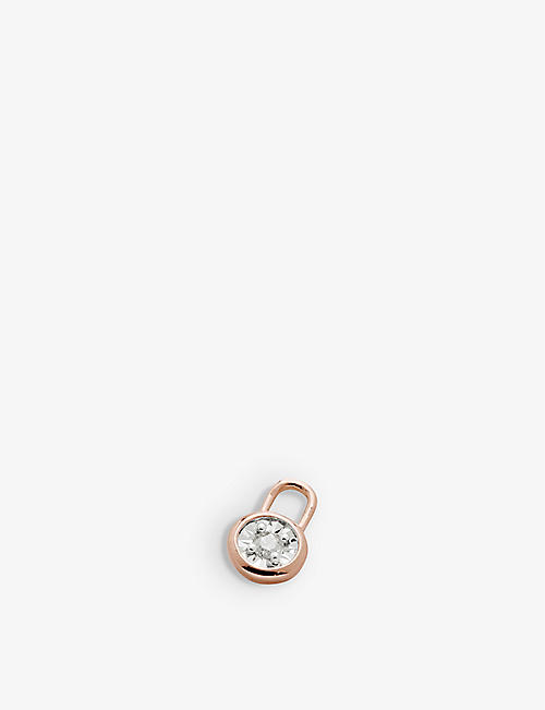 MONICA VINADER: Diamond Essential recycled 18ct rose-gold vermeil sterling silver and diamond earring charm