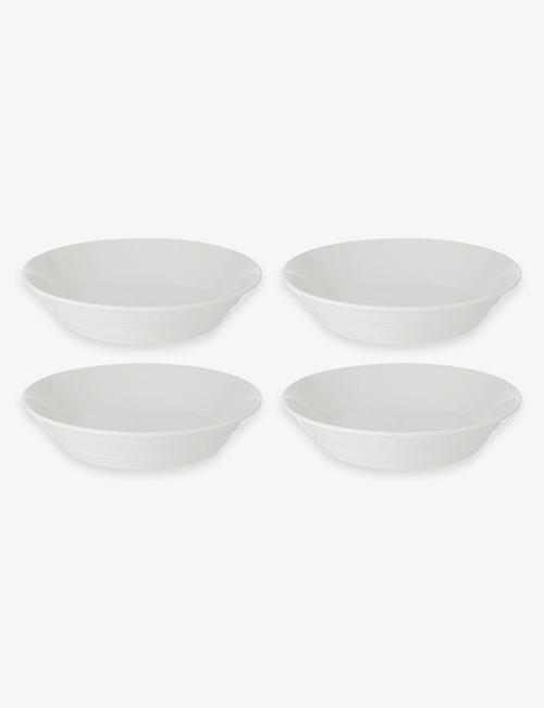ROYAL DOULTON: 1815 Pure set of four porcelain pasta bowls 23cm