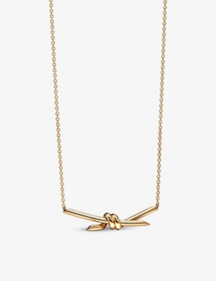 TIFFANY & CO: Tiffany Knot 18ct yellow-gold pendant necklace