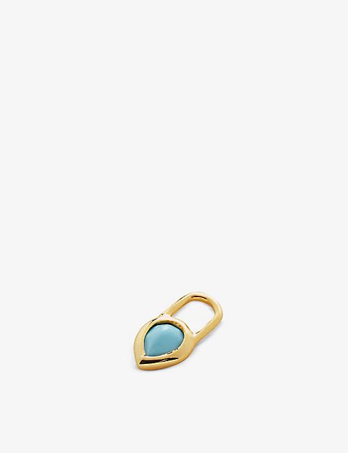 MONICA VINADER: Teardrop 18ct recycled yellow gold vermeil sterling silver and turquoise earring charm