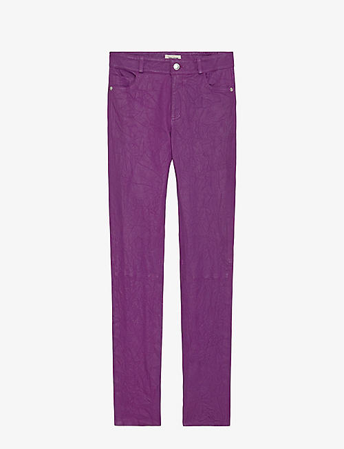 ZADIG&VOLTAIRE: Phlame slim-leg mid-rise leather trousers