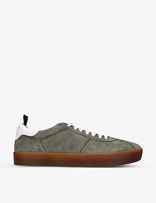 OFFICINE CREATIVE: Kameleon colour-block lace-up suede and leather trainers