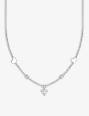 THOMAS SABO: Hearts and White sterling-silver and cubic zirconia pendant necklace