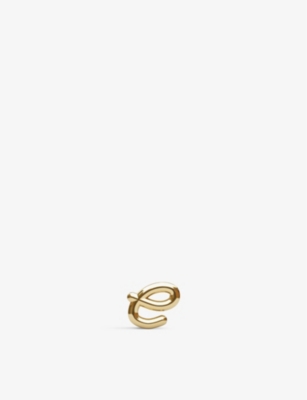 THE ALKEMISTRY: Love Letter E Initial 18ct yellow-gold stud earring