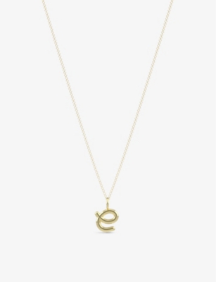 THE ALKEMISTRY: Love Letter E Initial 18ct yellow-gold pendant necklace