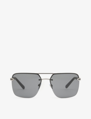 BVLGARI: BV5054 61 aviator-frame metal sunglasses