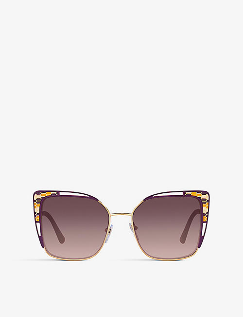 BVLGARI: BV6179 square-frame metal sunglasses