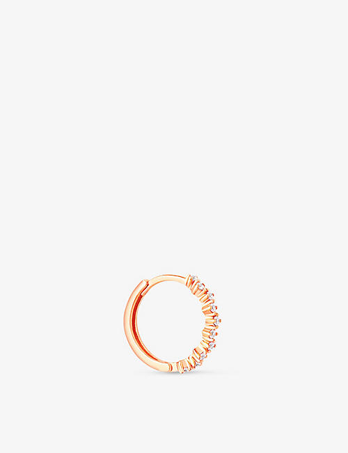 ASTRID & MIYU: Cluster Crystal 18ct rose gold-plated recycled sterling silver and cubic zirconia hoop earrings