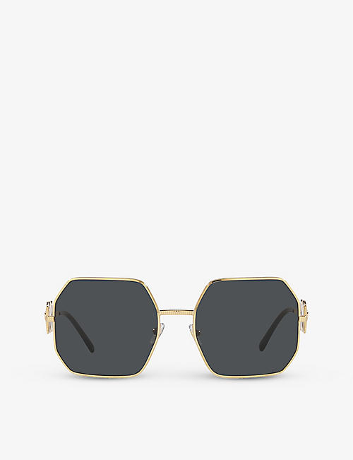 VERSACE: VE2248 geometric-frame metal sunglasses