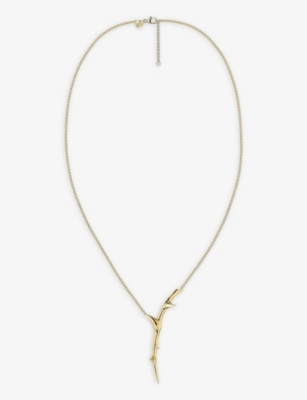 SHAUN LEANE: Rose Thorn yellow gold-plated vermeil sterling-silver pendant necklace