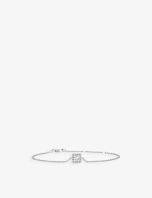DE BEERS JEWELLERS: Aura 18ct white-gold and 0.35ct princess-cut diamond bracelet