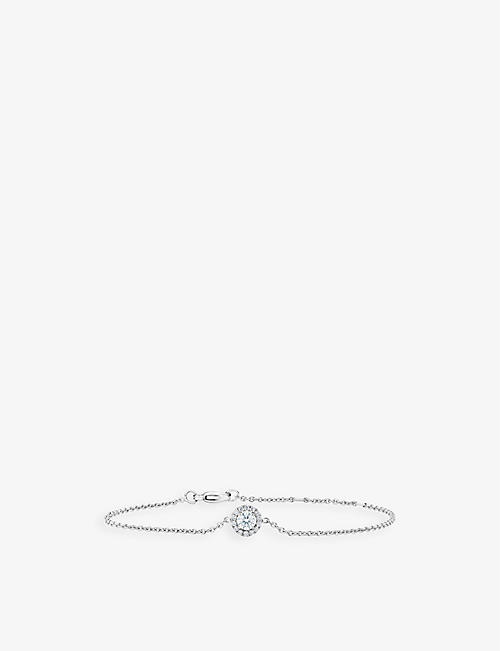 DE BEERS JEWELLERS: Aura 18ct white-gold and 0.35ct round-cut diamond bracelet