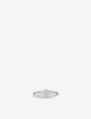DE BEERS JEWELLERS: Aura Solitaire platinum and 0.28ct round-cut diamond engagement ring