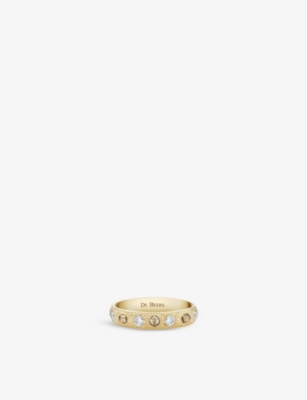 DE BEERS JEWELLERS: Talisman small 18ct yellow-gold and 0.48ct round-cut diamond band ring