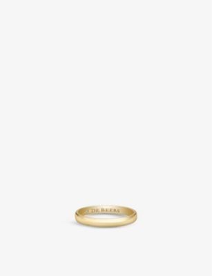 DE BEERS JEWELLERS: Wide Court 18ct yellow-gold and 0.08ct diamond wedding band