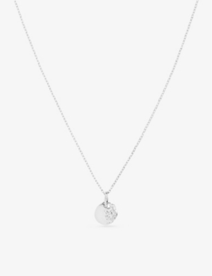 MARIA BLACK: Aspen 22ct rhodium-plated sterling-silver pendant necklace