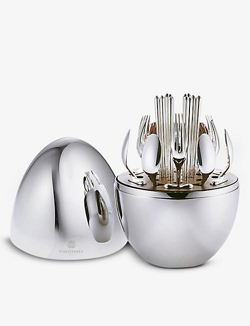 CHRISTOFLE: MOOD Asia silver-plated stainless-steel cutlery set of 24