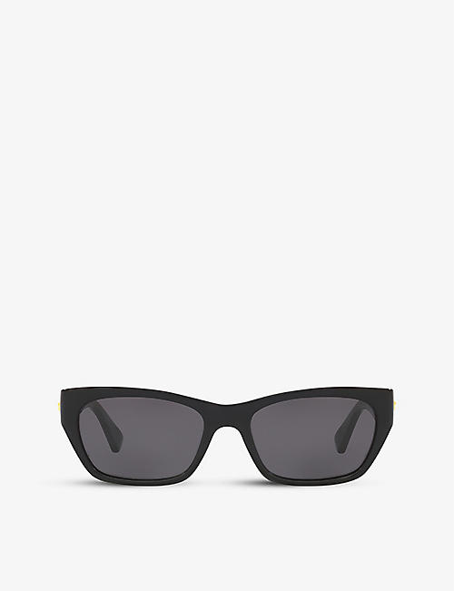 BOTTEGA VENETA: BV1143S acetate rectangular-frame sunglasses