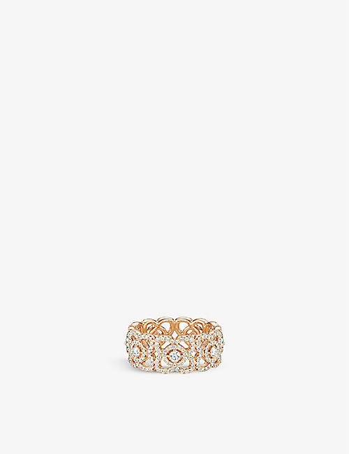 DE BEERS JEWELLERS: Enchanted Lotus 18ct rose-gold and 0.32ct round-cut diamond ring