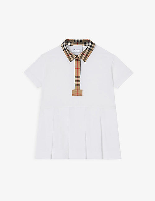 BURBERRY: Sigrid vintage check-print polo shirt stretch-cotton dress 6 months-2 years