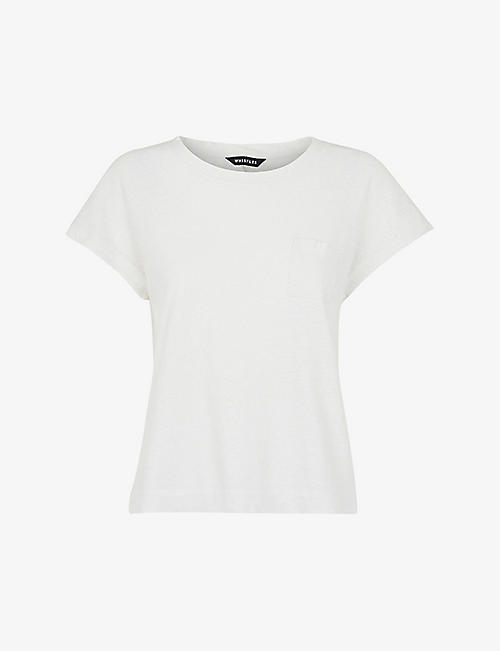 WHISTLES: Ember cotton-linen blend T-shirt
