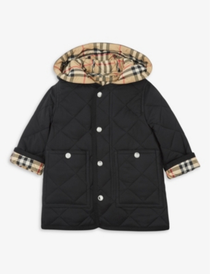 BURBERRY: Reilly quilted check-lined shell jacket 6-24 months