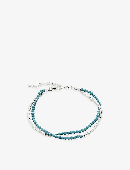 MONICA VINADER: Mini Nugget sterling-silver and turquoise bracelet