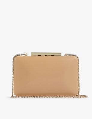 LK BENNETT: Dotty gold-toned hardware patent-leather clutch
