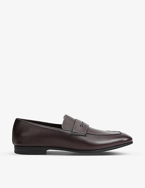 ZEGNA: L'Asola almond-toe leather penny loafers