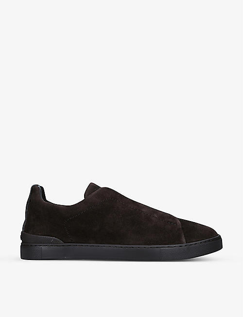 ZEGNA: Triple Stitch leather and fabric low-top trainers