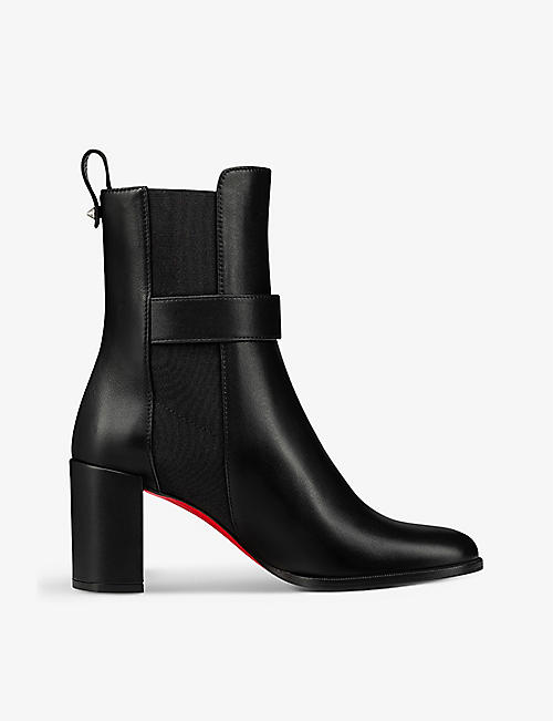 CHRISTIAN LOUBOUTIN: CL logo-plaque 70 leather Chelsea boots