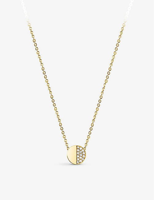 BUCHERER FINE JEWELLERY: B Dimension 18ct yellow-gold and 0.08ct brilliant-cut diamond pendant necklace