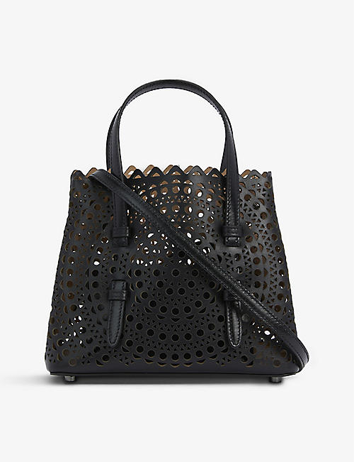 ALAIA: Mina 20 laser-cut leather tote bag