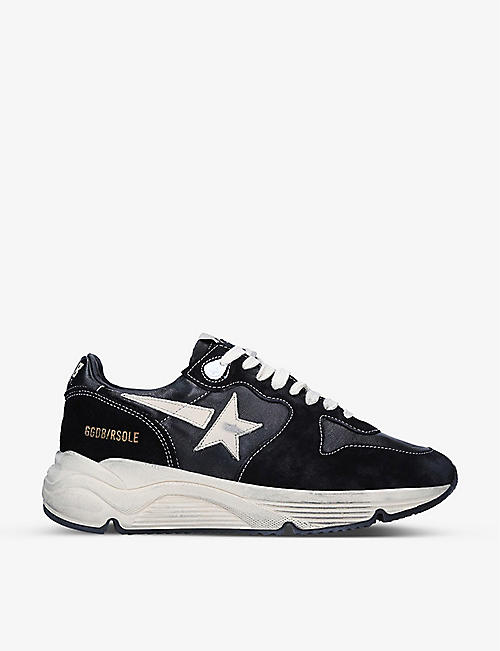GOLDEN GOOSE: Women's Running Sole 90352 suede and leather mid-top trainers