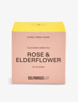 SELFRIDGES SELECTION: Rose & Elderflower flavoured green tea bags pack of 20