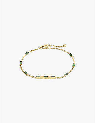 GUCCI: Link to Love 18ct yellow gold and 0.99 tourmaline bracelet