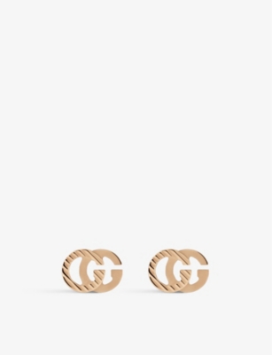 GUCCI: GG Running 18ct rose-gold stud earrings