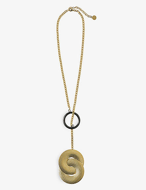 ALESSI: Acta gold-tone steel necklace