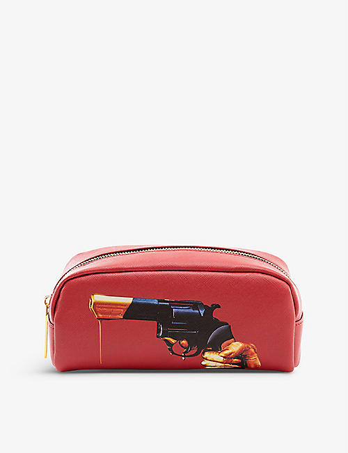 SELETTI: Seletti wears TOILERPAPER Revolver faux-leather cosmetics bag 20.5cm x 7cm