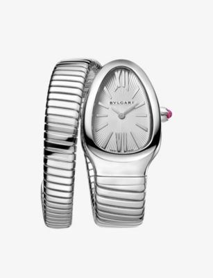 BVLGARI: Serpenti Tubogas stainless-steel quartz watch