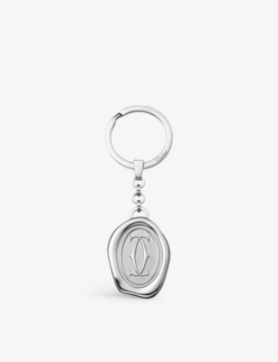 CARTIER: Double C de Cartier logo-embossed stainless-steel keyring