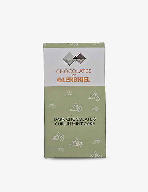 CHOCOLATE OF GLENSHIEL: Chocolates of Glenshiel dark chocolate and Cuillin mint cake bar 70g