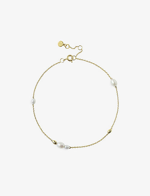 THE ALKEMISTRY: 18ct yellow-gold and pearl anklet