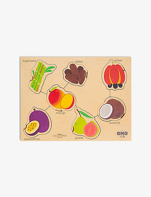LITTLE OMO: Wholefood Fruit 7-piece wooden puzzle
