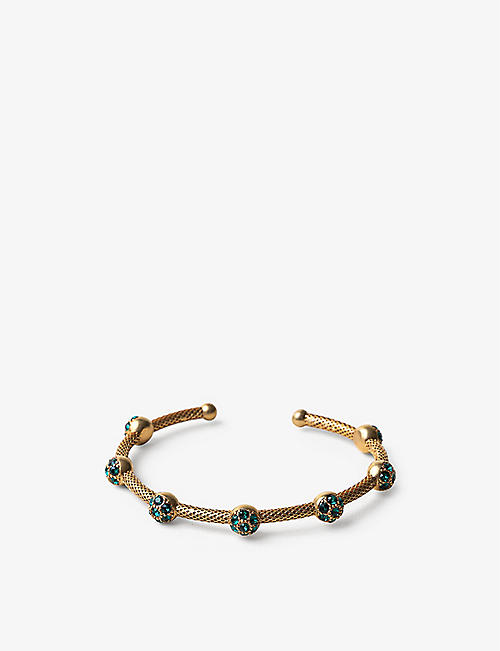 LA MAISON COUTURE: Sonia Petroff Reef 24ct yellow-gold plated brass and Swarovski crystal bracelet